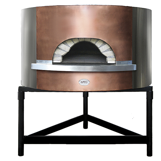 Forno pizza a legna coibentato, platea ø 110 cm, capacità 6/7 pizze