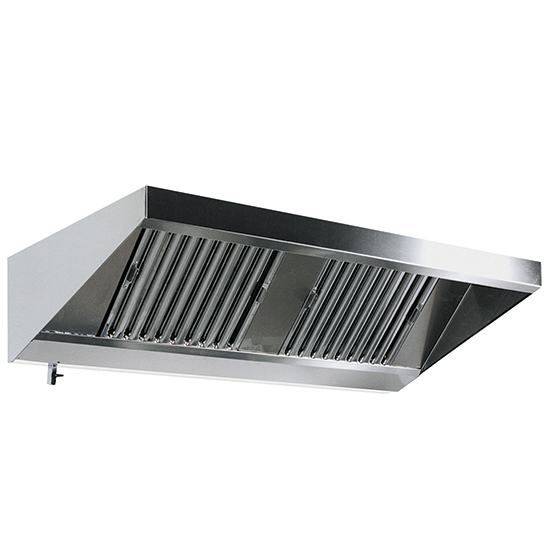 Cappa parete 'snack' con luce modello snack con filtri a labirinto. per cucine industriale