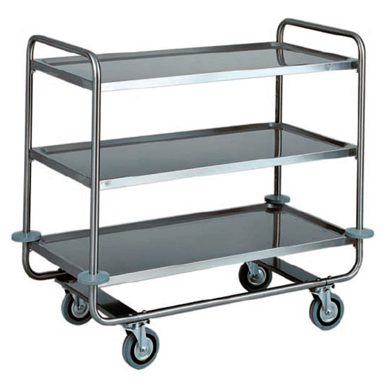 carrello di servizio in inox con 3 piani stampati 1050x550 mm