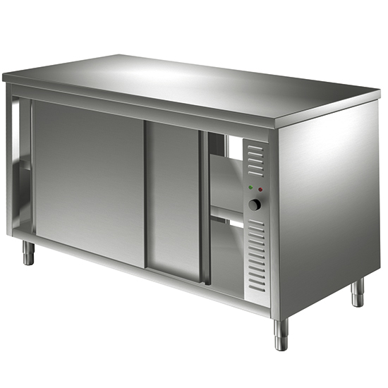 tavolo armadiato caldo passante con porte scorrevoli, 1600x600 mm