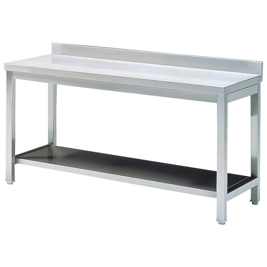 Tavolo da lavoro con ripiano e alzatina, 1500x600 mm
