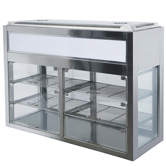 Espositore refrigerato professionale passante, +2°C/+8°C, l=900mm.