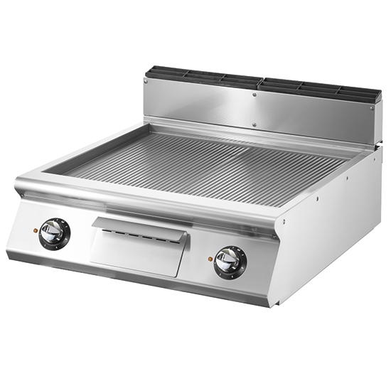 Fry-top elettrico professionale piastra rigata da banco