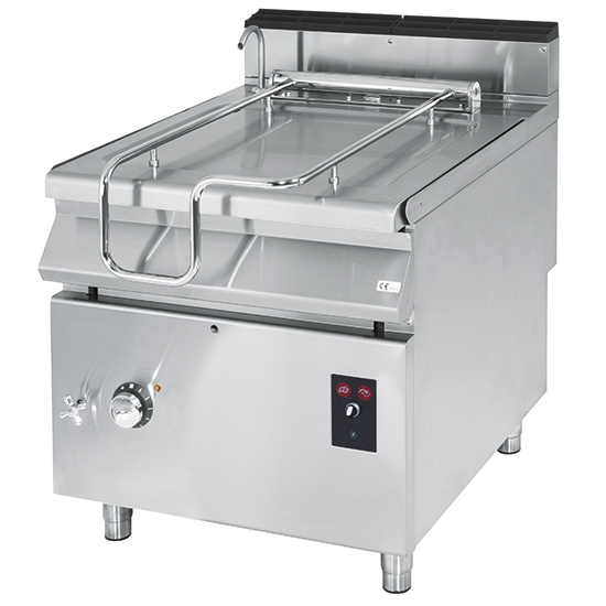 Brasiera ribaltabile elettrica, capacità 120 litri, vasca inox motorizzata