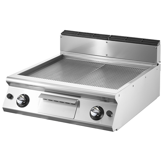 Fry-top gas versione top, piastra rigata