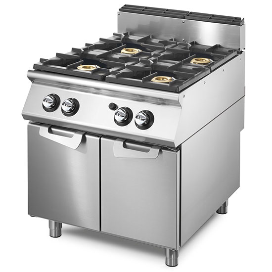 Cucina a gas su vano con porte, 4 bruciatori