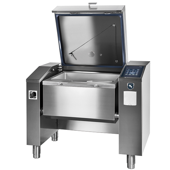 Brasiera multiuso elettrica da 100 litri (2x GN 1/1), sollevamento automatico - Versione a pressione