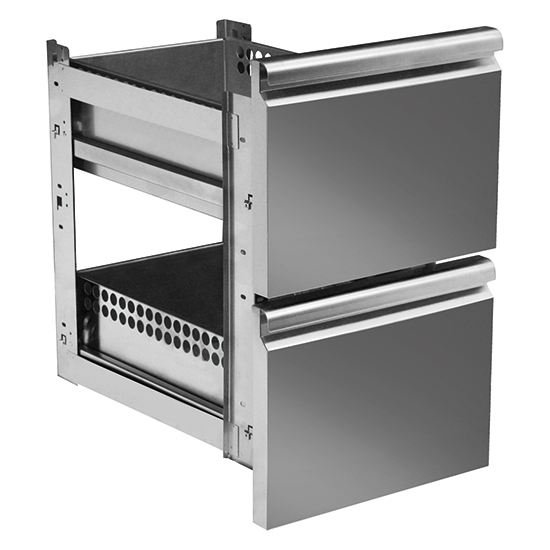 kit cassettiera da 2x 1/2 per tavoli refrigerati con profondità 600 mm